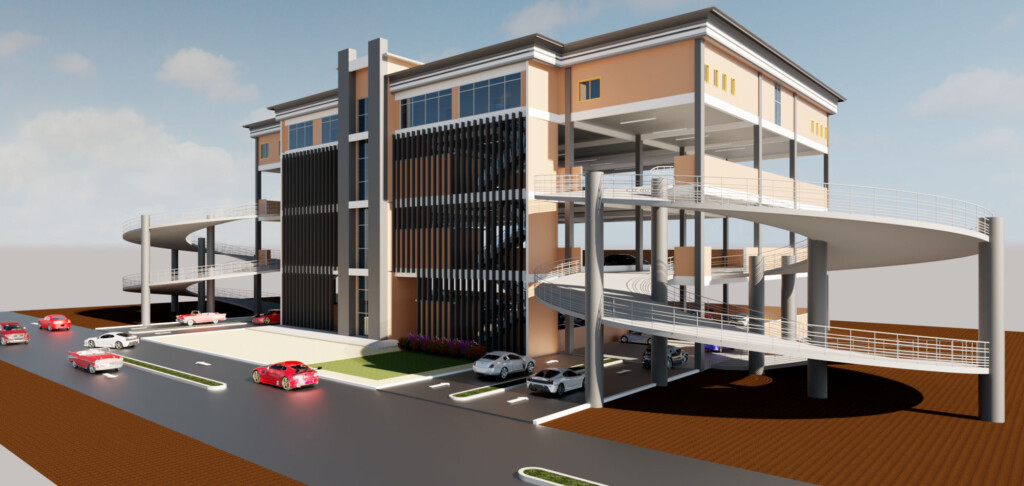 multi-story car parks meaning in English