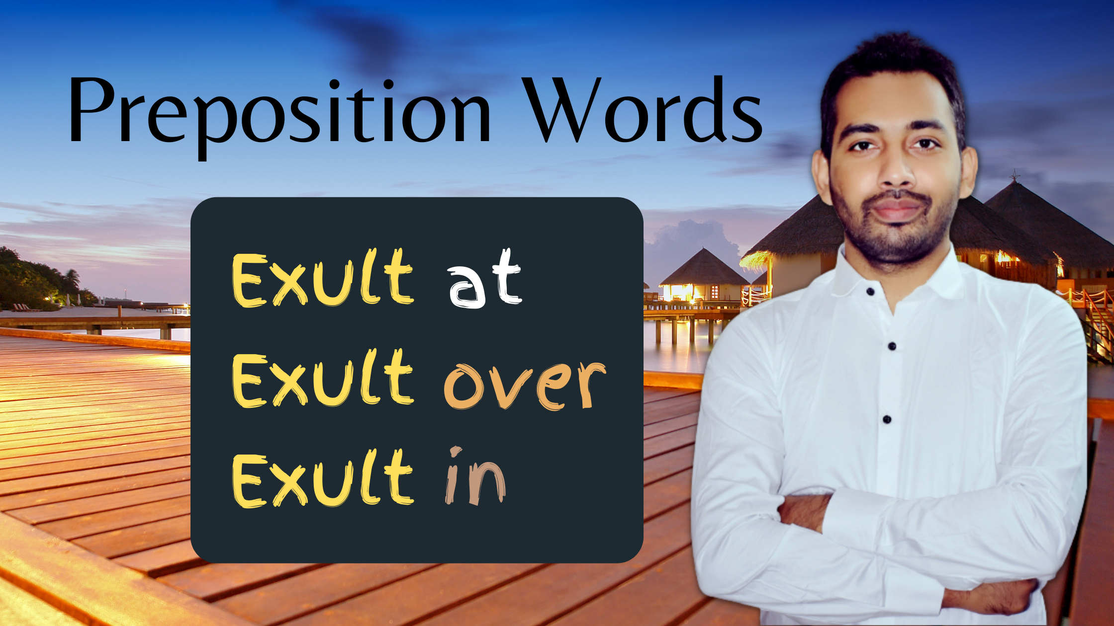 Preposition words with exult